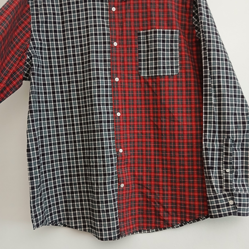 St. John's Bay Red and Black Plaid Button Down Shirt Size XXL New $20 - Picture 2 of 12